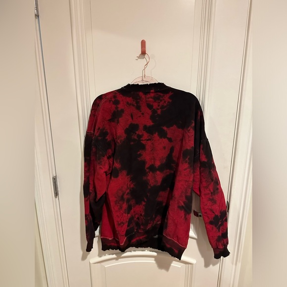 LF Stores University of Miami black & red tie-dye crewneck - Picture 3 of 4